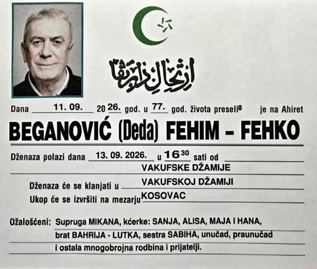 Fotografija osobe Fehim Beganović