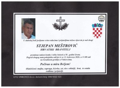 Fotografija osobe Stjepan Meštrović – Hrvatski branitelj