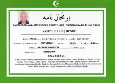 Fotografija osobe Safet Hendo