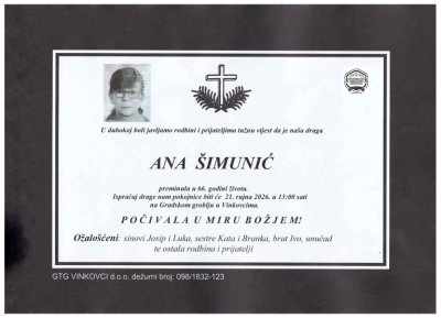 Fotografija osobe Ana Šimunić