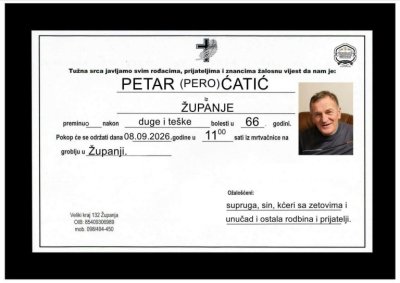 Fotografija osobe Petar (Pero) Ćatić