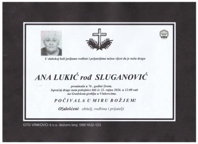 Fotografija osobe Ana Lukić rođ. Sluganović