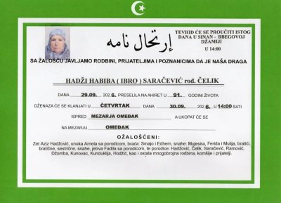 Fotografija osobe Habiba Saračević