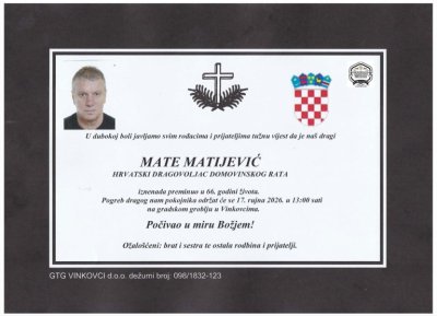 Fotografija osobe Mate Matijević – Hrvatski branitelj