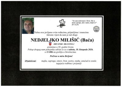 Fotografija osobe Nedjeljko Milišić (Baća) – Hrvatski branitelj